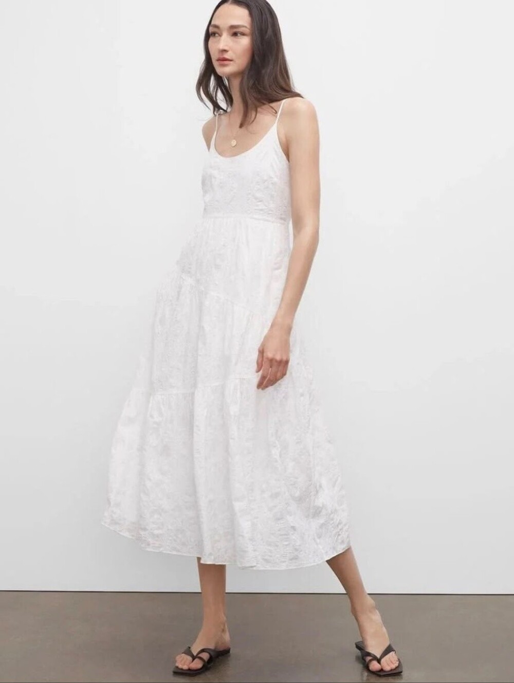 NWOT Club Monaco Blanc De Blanc/White Travelling Tiers Maxi Dress